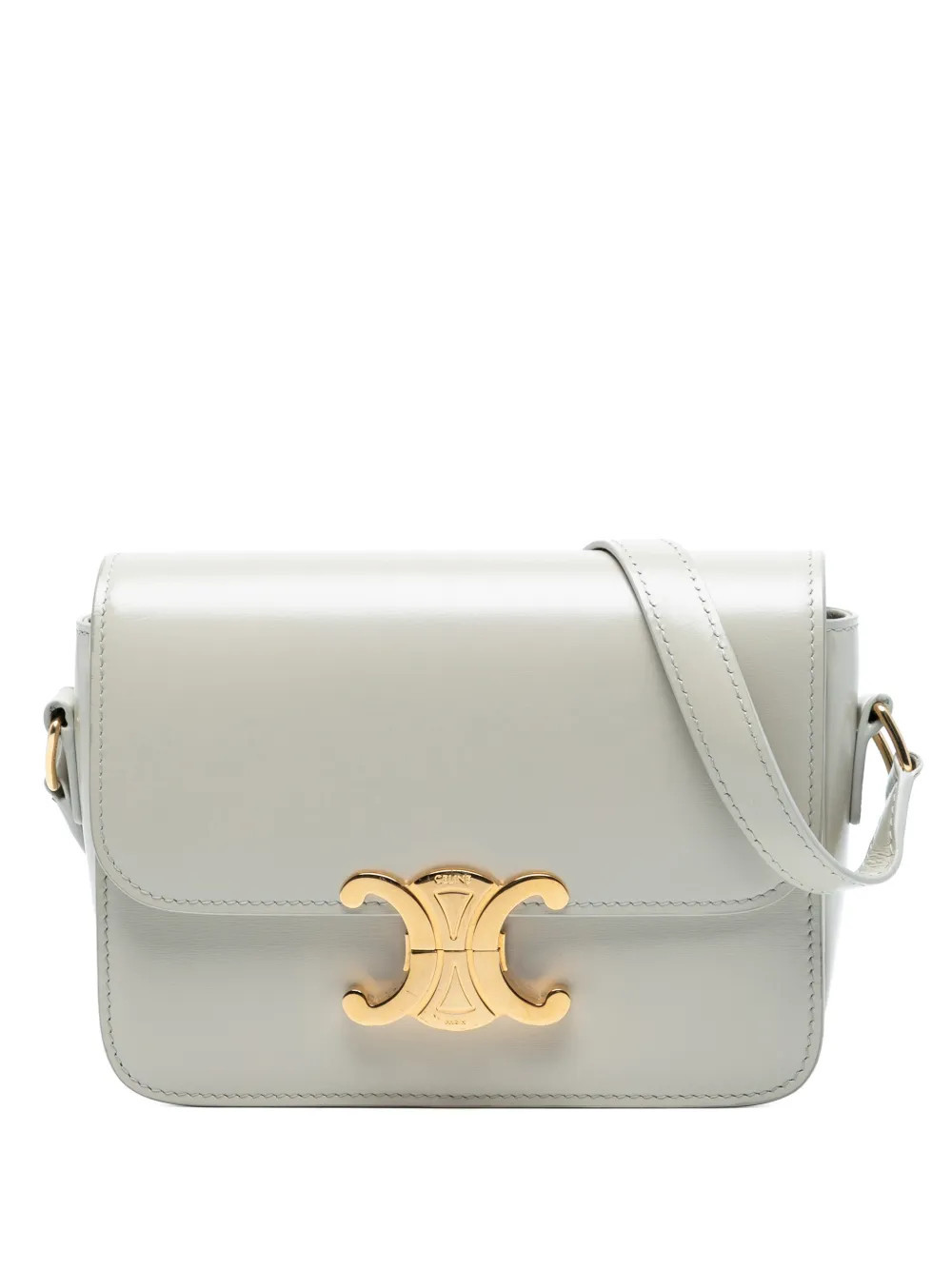 Celine Pre-Owned 2013 Teen Shiny Calfskin Triomphe crossbody bag - Grey | Farfetch Global