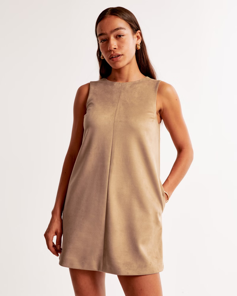 Women's High-Neck Faux Suede Mini Dress | Women's Dresses & Jumpsuits | Abercrombie.com | Abercrombie & Fitch (US)