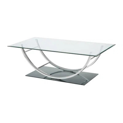 Insco Rectangular Coffee Table with Glass Top in Clear and Chrome | Wayfair North America