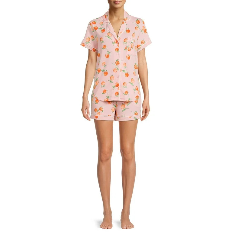 Secret Treasures Women's and Women's Plus Size Top and Shorts Pajama Set, 2-Piece | Walmart (US)