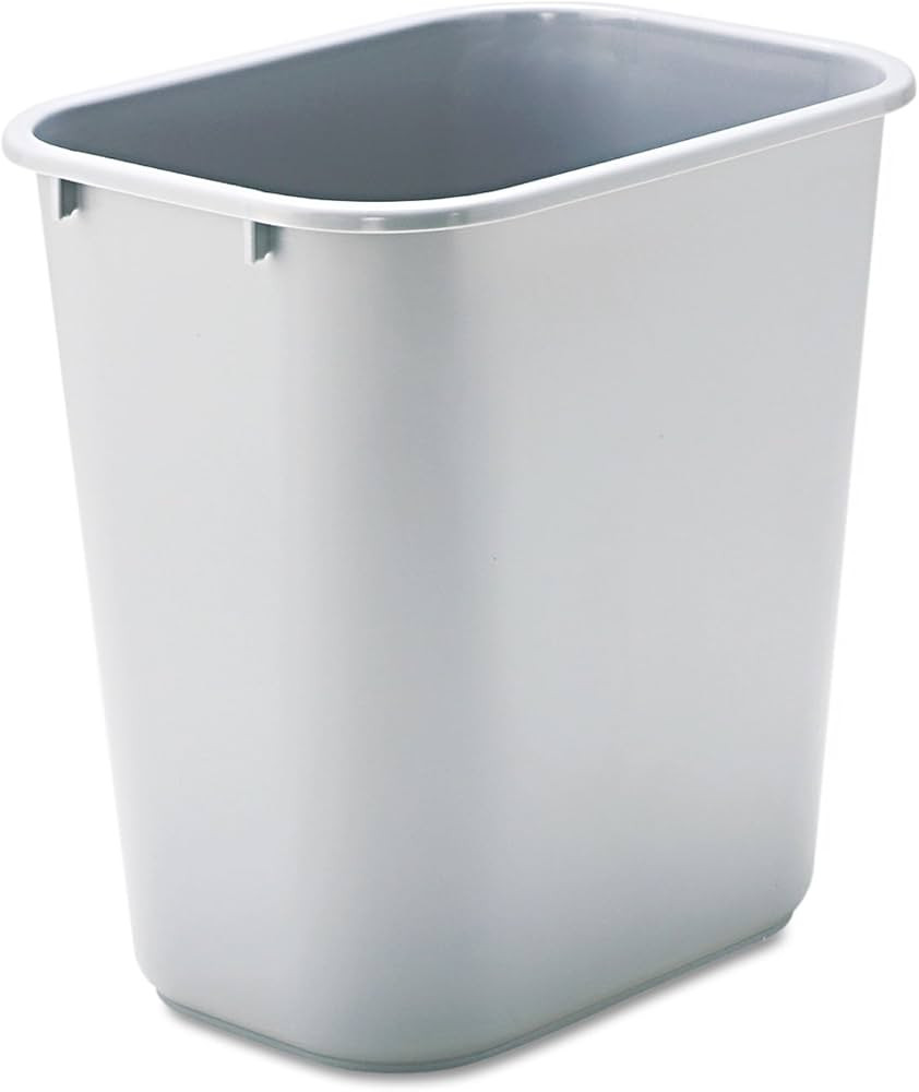 Rubbermaid Commercial 295600GY Deskside Plastic Wastebasket Rectangular 7 gal Gray | Amazon (US)