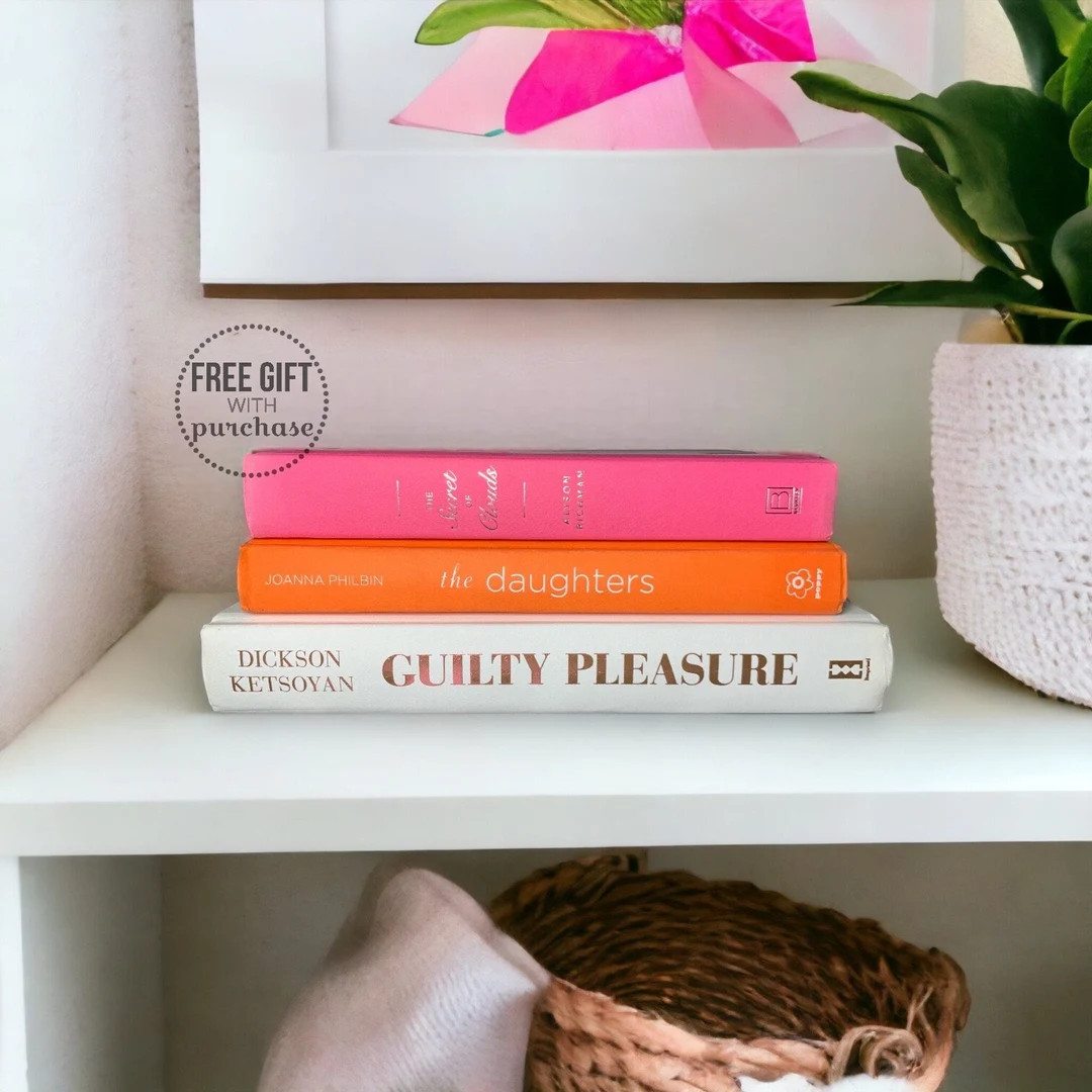 Bright Pink and Neon Orange Set of Books - Pink Room Bedroom Decor - Dorm Room or Apartment Accen... | Etsy (US)