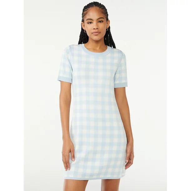 Free Assembly Women's Sweater Mini Dress with Short Sleeves | Walmart (US)