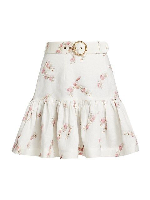 Dancer Flip Belted Floral Miniskirt | Saks Fifth Avenue