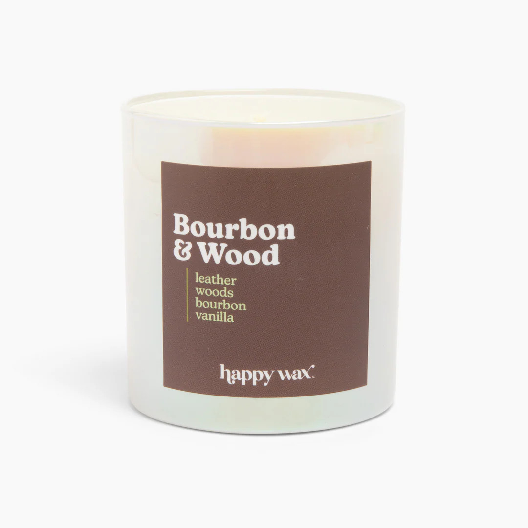 Bourbon & Wood Single Wick Candle | Happy Wax
