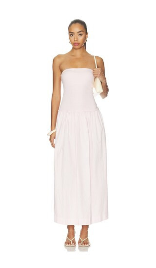 Enza Costa Cotton Bandeau Dress in Pink. - size L | Revolve Clothing (Global)