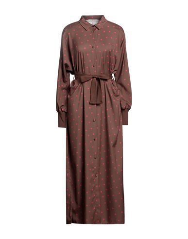 Corte Dei Gonzaga Woman Maxi dress Brown Size 10 Polyester, Elastane | YOOX (US)