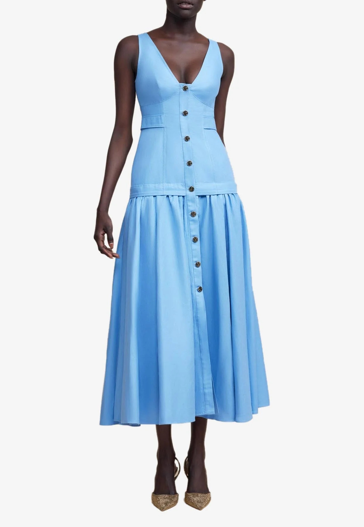 Morris Midi Shirt Dress in Linen Blend | Thahab