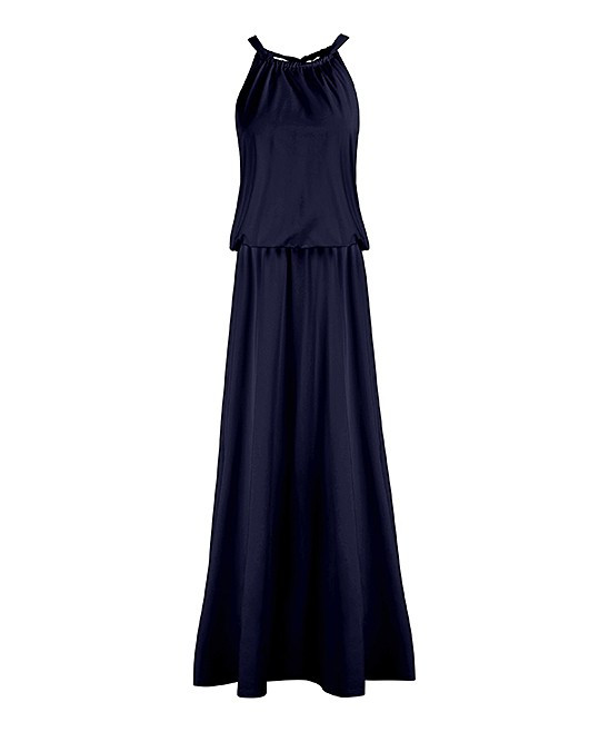 Lily Women's Maxi Dresses NVY - Navy Blouson Maxi Dress - Women | Zulily