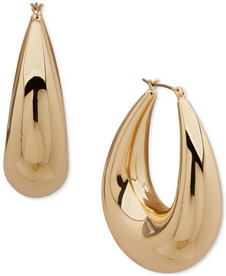 DKNY Taper Puffy Large Hoop Earrings, 2.06 | Macy's