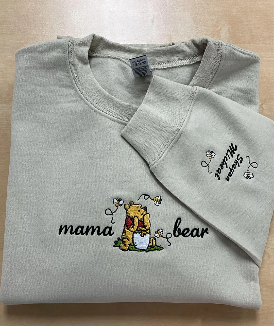 Embroidered Mama Sweatshirt, Personalized Embroidered Mama Bear Shirt With Kids Names Sleeve, Bes... | Etsy (US)