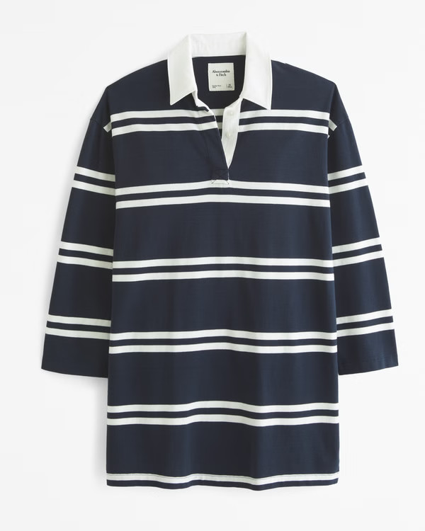 Essential Long-Sleeve Rugby Mini Dress | Abercrombie & Fitch (US)