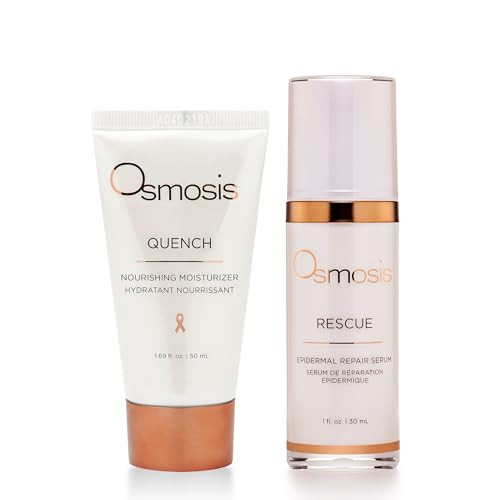 OSMOSIS Facial Moisturizer and Serum Kit, QUENCH (1.69oz) Daily Hydrating Facial Moisturizer, RESCUE (1oz) Epidermal Repair Facial Serum Calms Skin | Amazon (US)