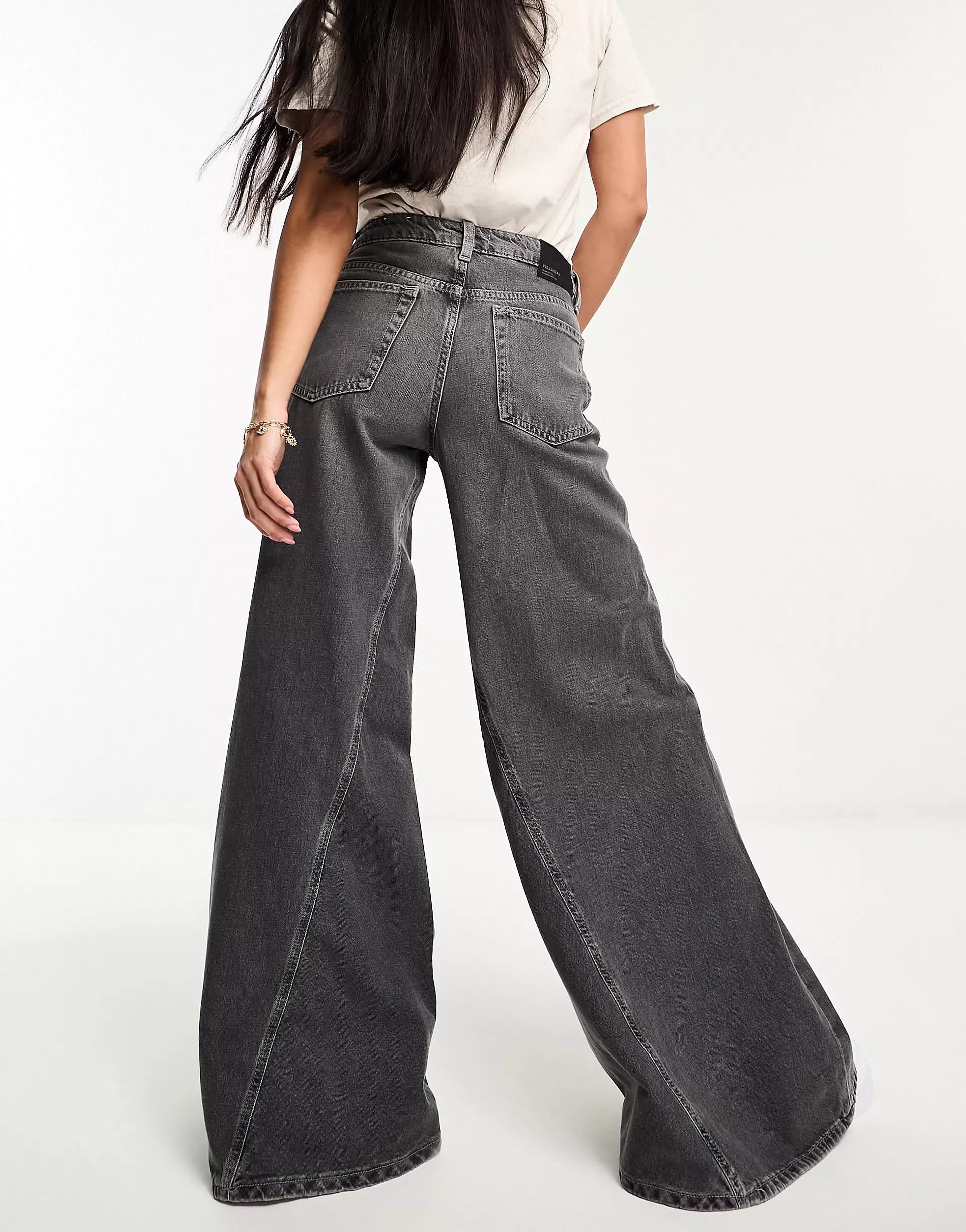 Pull&Bear wide leg jean co-ord in washed grey | ASOS (Global)
