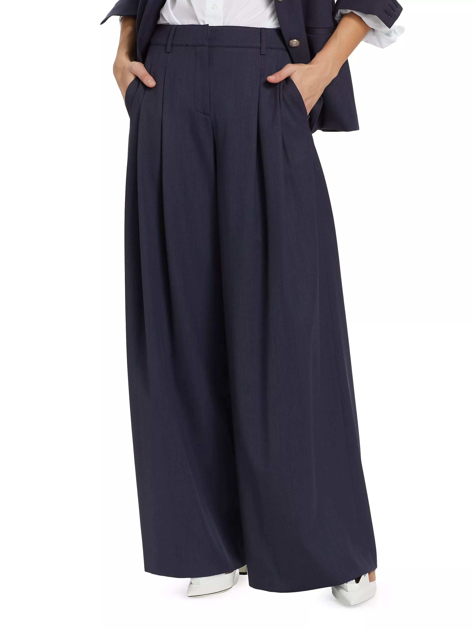 New Didi Wool Wide-Leg Pants | Saks Fifth Avenue