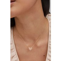 Kendra Scott Ari Heart Gold Pendant Necklace in Rose Quartz | Glik's