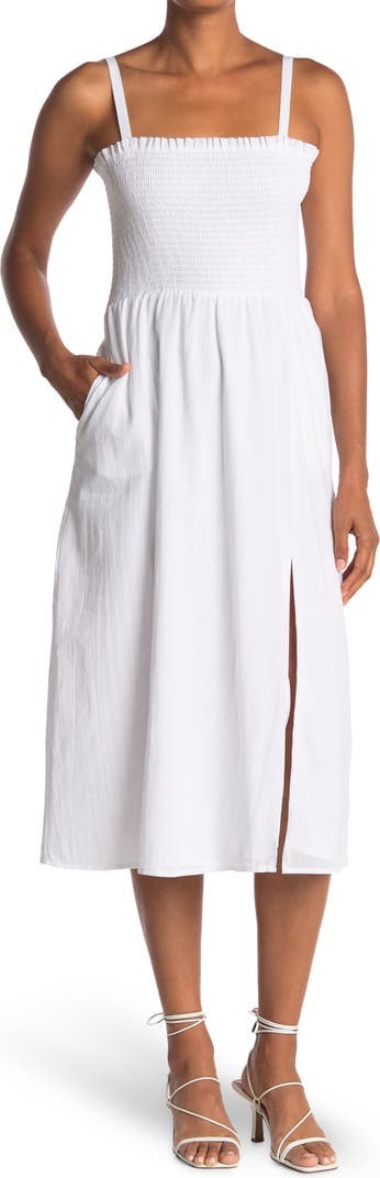 Smocked Tie Back Midi Dress | Nordstrom Rack