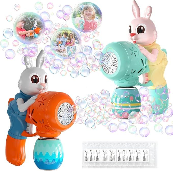 Bubble Guns Rabbit Bubble Machine for Kids,2pcs Automatic Bubble Blower with 10 Bubble Solutions ... | Amazon (US)