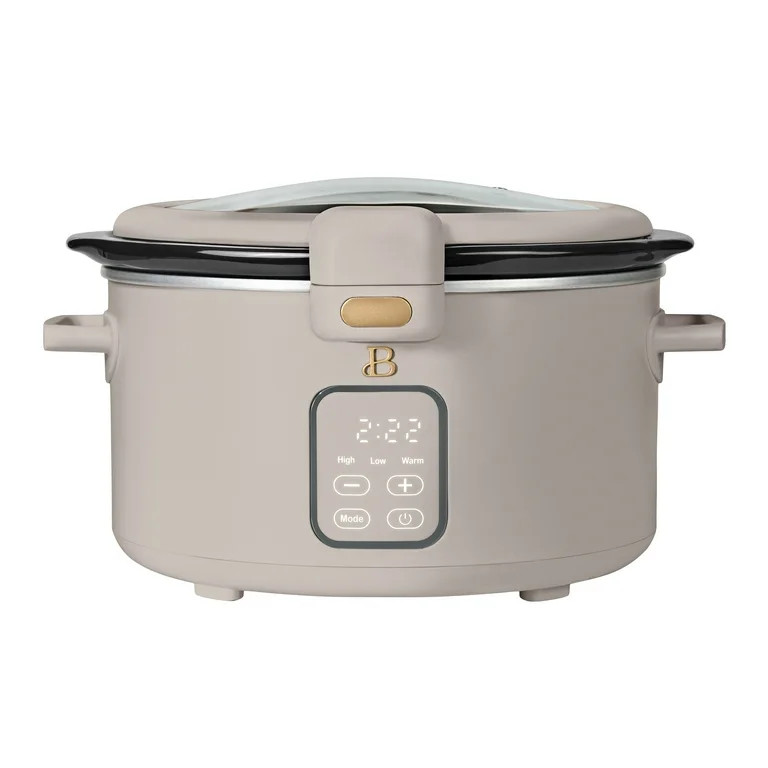 Beautiful 4 Qt Digital Slow Cooker with Hinged Locking Lid, Porcini Taupe by Drew Barrymore | Walmart (US)