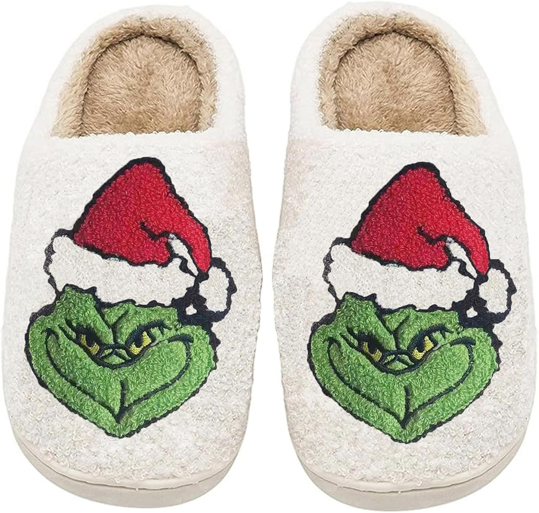 ODYQIG Women Men Cute Cartoon Christmas Slippers Winter Plush Funny Slippers Comfy Warm Furry House  | Amazon (US)