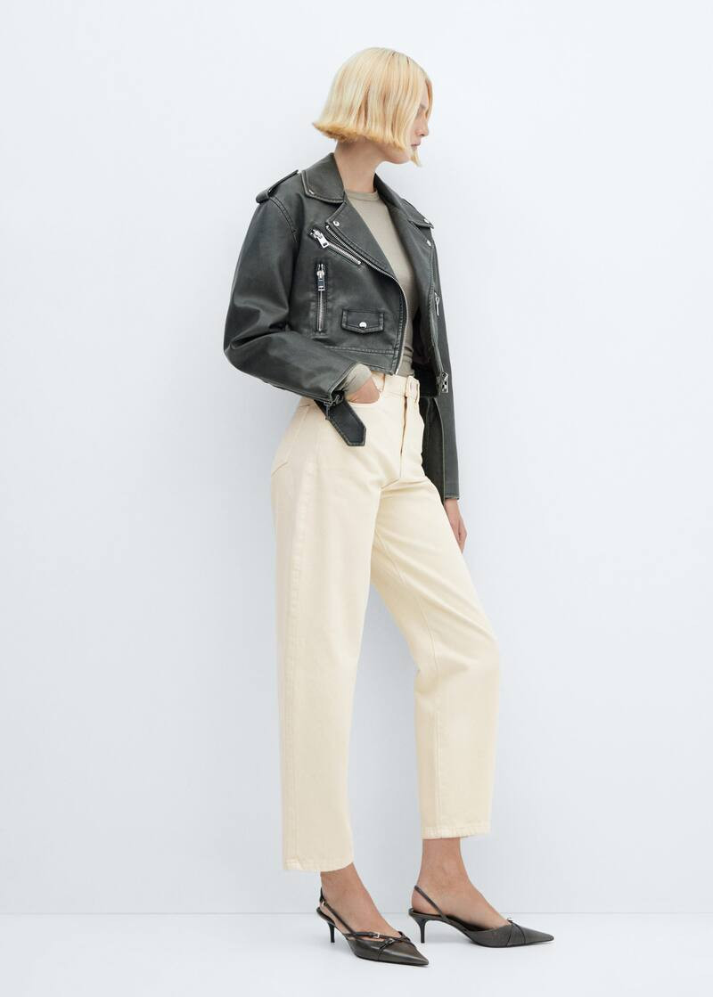 High-waist slouchy jeans -  Women | Mango USA | MANGO (US)