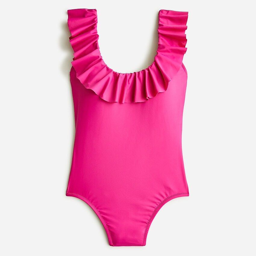 Ruffle scoopback one-piece | J.Crew US