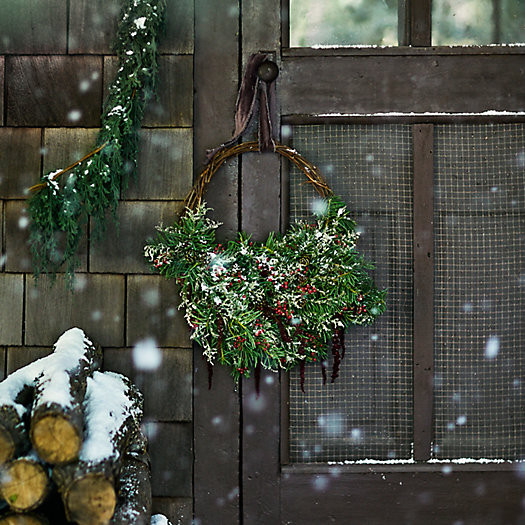 Right Side Hand Fresh Noble Fir + Pepperberry Holiday Wreath | Terrain
