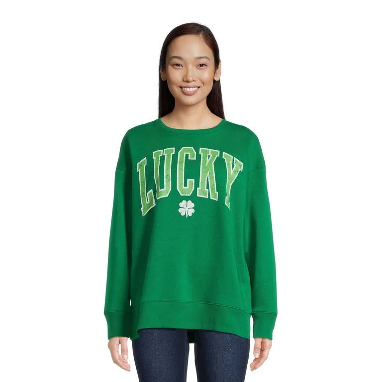St. Patrick's Women's Lucky Fleece Graphic Sweatshirt, by Way to Celebrate, Sizes S-3XL | Walmart (US)