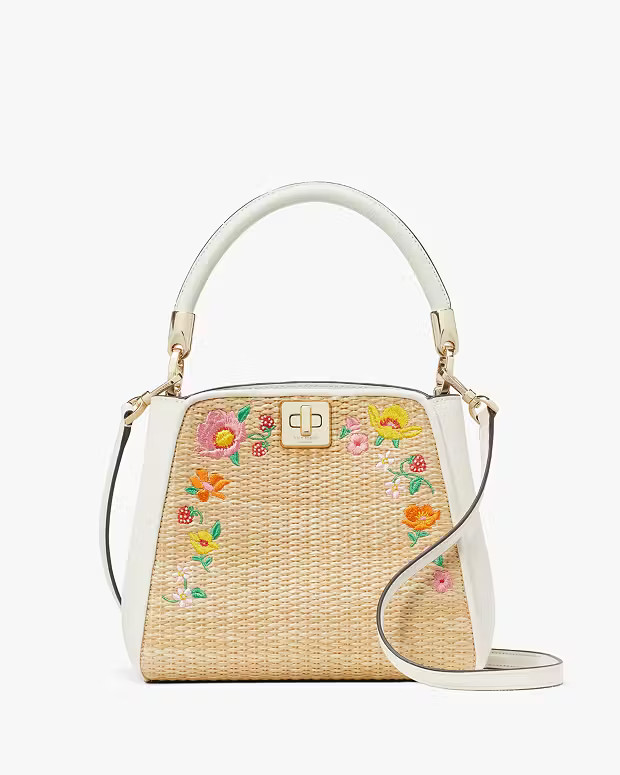 Phoebe Embroidered Straw Top Handle Satchel | Kate Spade Outlet