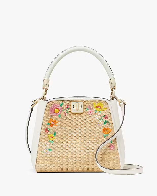 Phoebe Embroidered Straw Top Handle Satchel | Kate Spade Outlet
