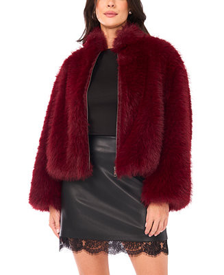 Women's Faux-Fur Stand Collar Jacket | Macy's