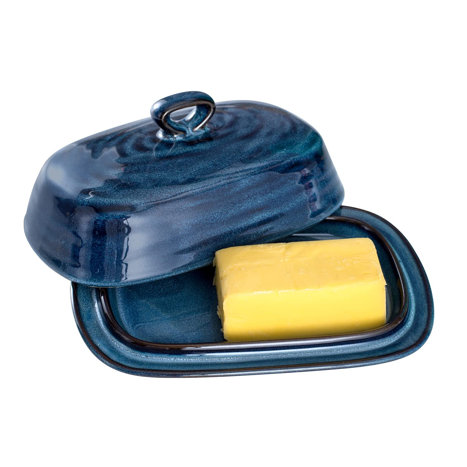 Hasense Porcelain Butter Dish with Lid, Covered Butter Container with Handle Design for Counterto... | Amazon (US)