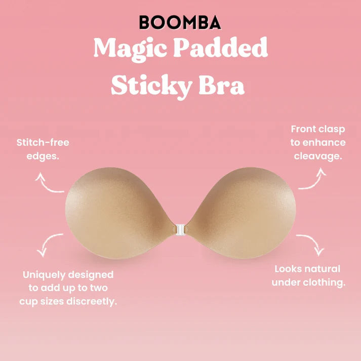 Boomba Magic Padded Sticky Bra (Beige) E | Cleo Centric