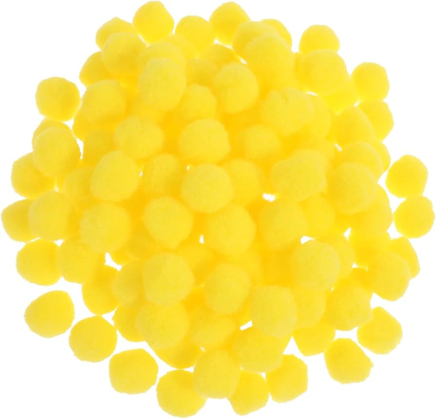 150 Pieces Yellow Pom Poms, 1 Inch Yellow Fuzzy Pompom Puff Balls, Small Craft Pom Poms for DIY A... | Amazon (US)