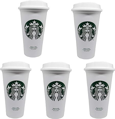 Starbucks Reusable Travel Cup to Go Coffee Cup (Grande 16 Oz) 5 Pack | Amazon (US)