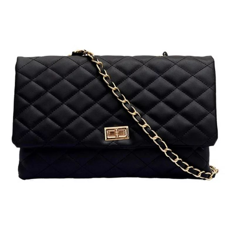 Jocestyle Fashion Women Shoulder Messenger Handbag Chain Leather Evening Bag (Black) | Walmart (US)