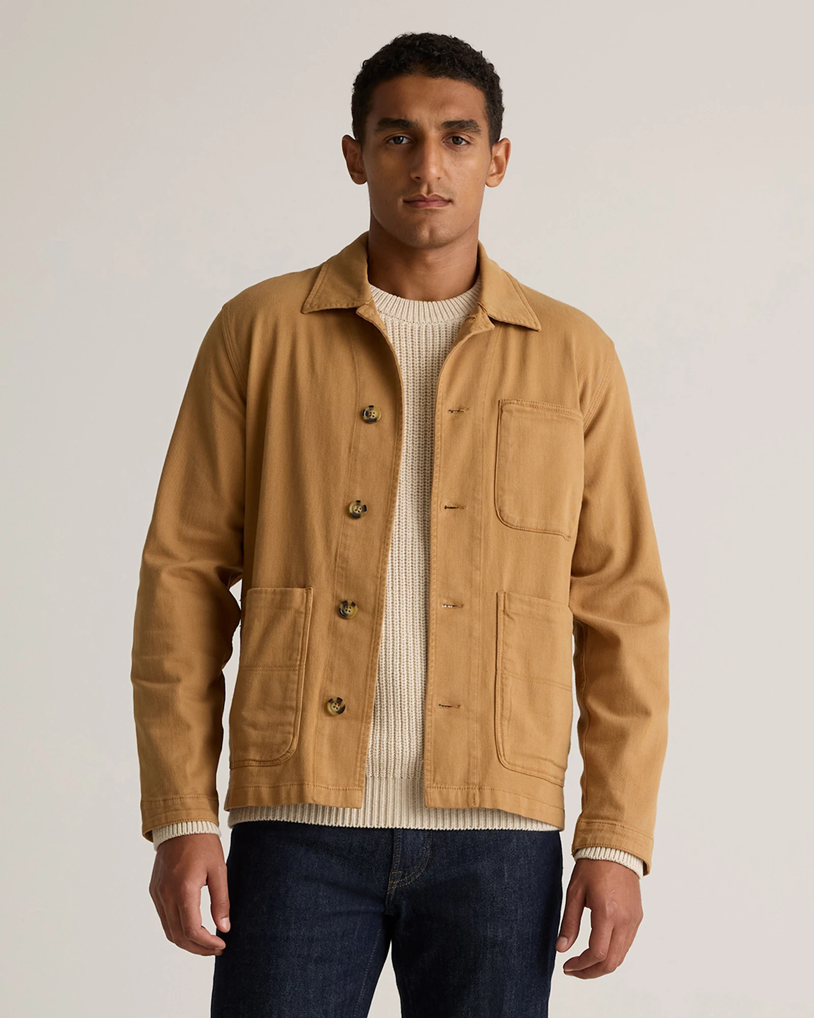 Quince | Men's Organic Comfort Stretch Chore Jacket in Tobacco, Size XXL, Organic Cotton | Quince