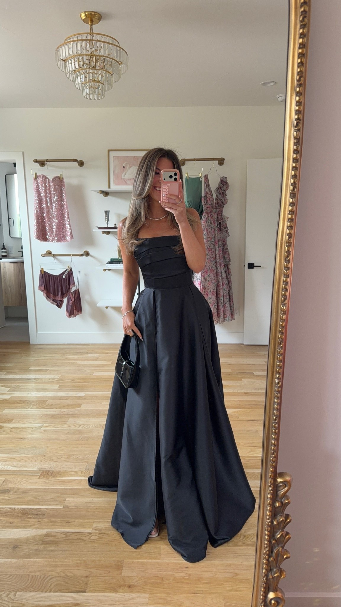 black satin strapless pleated bodice and full skirt summer black tie wedding guest formal event dress 💍

I’m 5’4” and wearing my normal size 2/small 

summer wedding guest dresses, wedding guest dresses, cocktail dresses, semi-formal dresses, black tie wedding guest dresses, destination wedding guest dresses, garden party dresses, wedding guest outfit ideas

#LTKWedding #LTKootd #LTKgrwm
