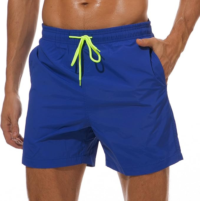 SILKWORLD Men's Swim Trunks Quick Dry Beach Shorts with Pockets | Amazon (US)