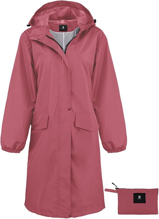 SaphiRose Women's Long Rain Jacket Waterproof Lightweight Hooded Raincoat | Amazon (US)