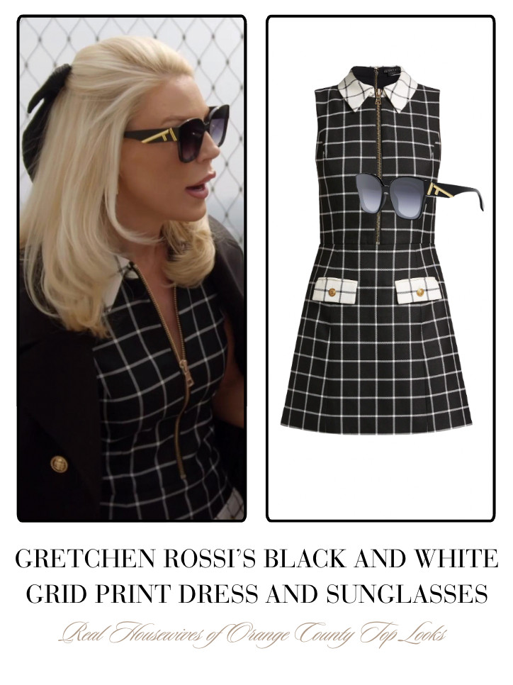 Gretchen Rossi's Black and White Grid Print Dress 

 
