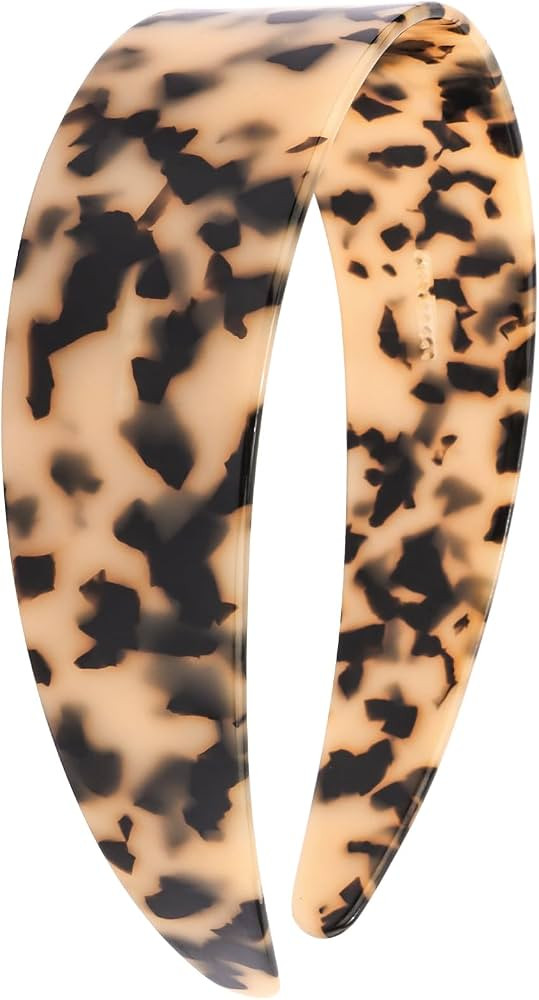 Tortoise Shell Headband for Women, Wide Leopard Thick Plastic Hair Band with Teeth for Women's Ha... | Amazon (US)