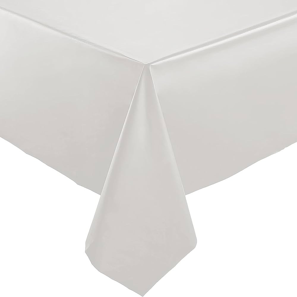 Blue Sky Silver Plastic Table Cover 54"x108" Inches - Disposable 1 Count | Durable & Elegant Desi... | Amazon (US)