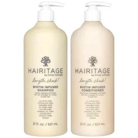 Hairitage Length Check Biotin + Castor Oil Shampoo and Conditioner Set 21oz | Walmart (US)