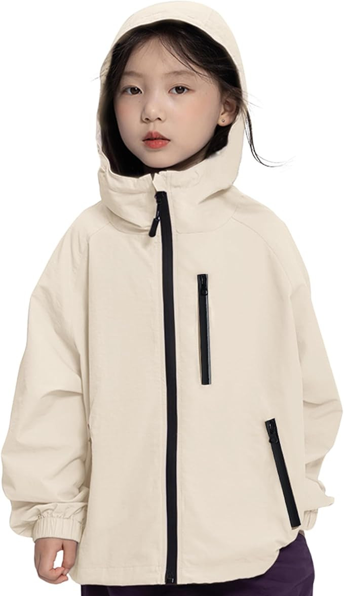 Rolanko Girls Rain Jacket Lightweight Waterproof Hooded Kids Raincoat 6-16 | Kids Windbreaker, Wa... | Amazon (US)