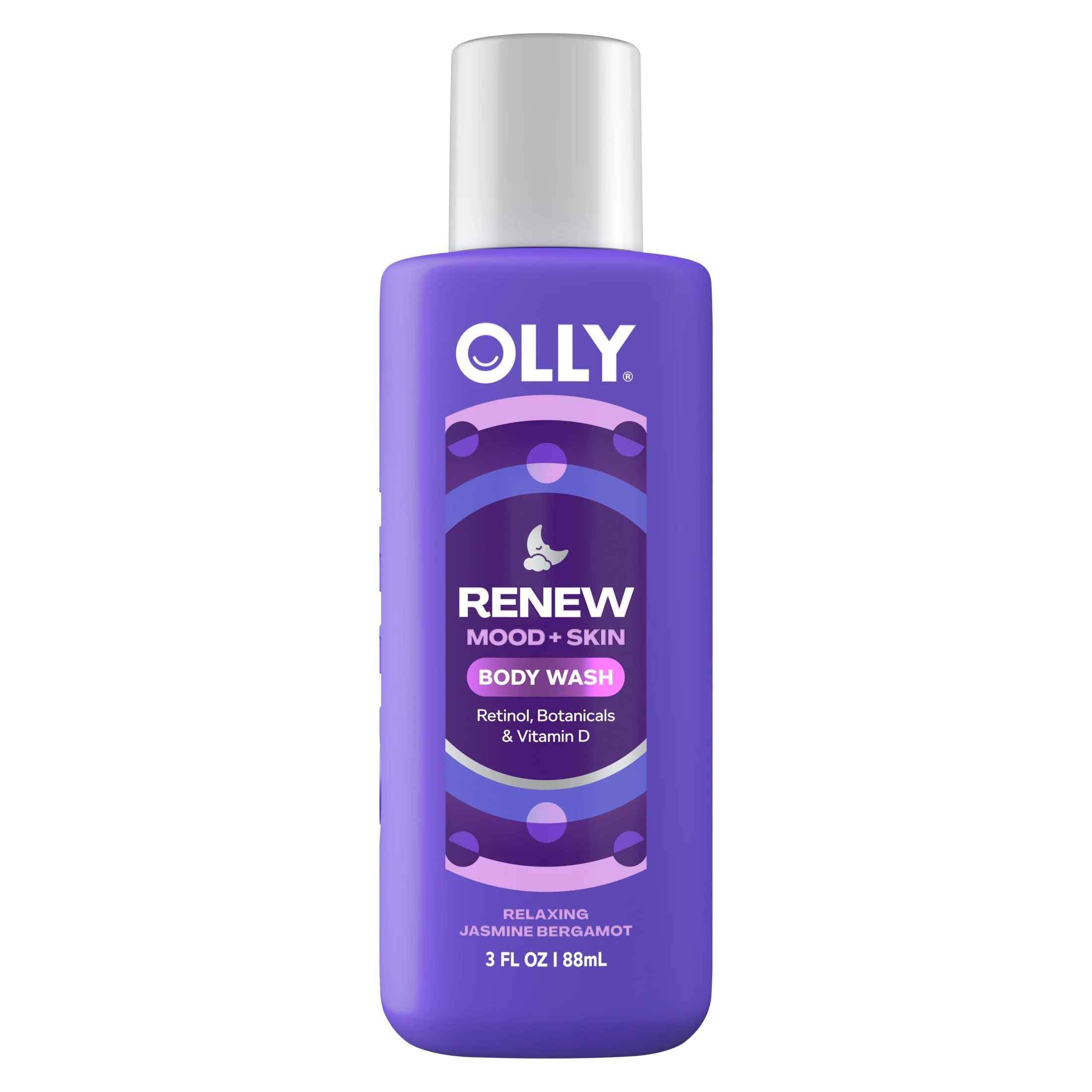 OLLY Vitamins Renew Body Wash Repairs Skin Barrier & Soothe Stress Jasmine Bergamot, 3 oz | Walmart (US)