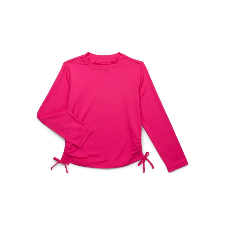 Wonder Nation Girls Long Sleeve Rash Guard with Side Tie and UPF 50+, Sizes 4-18 & Plus | Walmart (US)