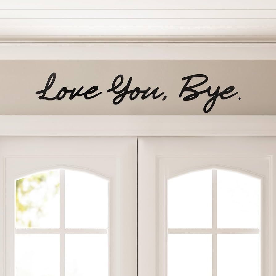 Love You Bye Wood Signs Wall Decor 31.5" Black Modern Home Decor Unique Wooden Entryway Hallway W... | Amazon (US)