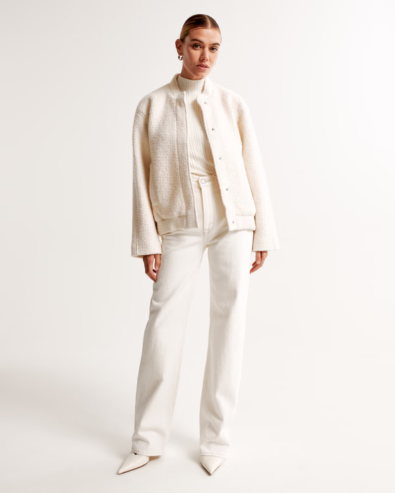 Wool-Blend Bomber Jacket | Abercrombie & Fitch (US)