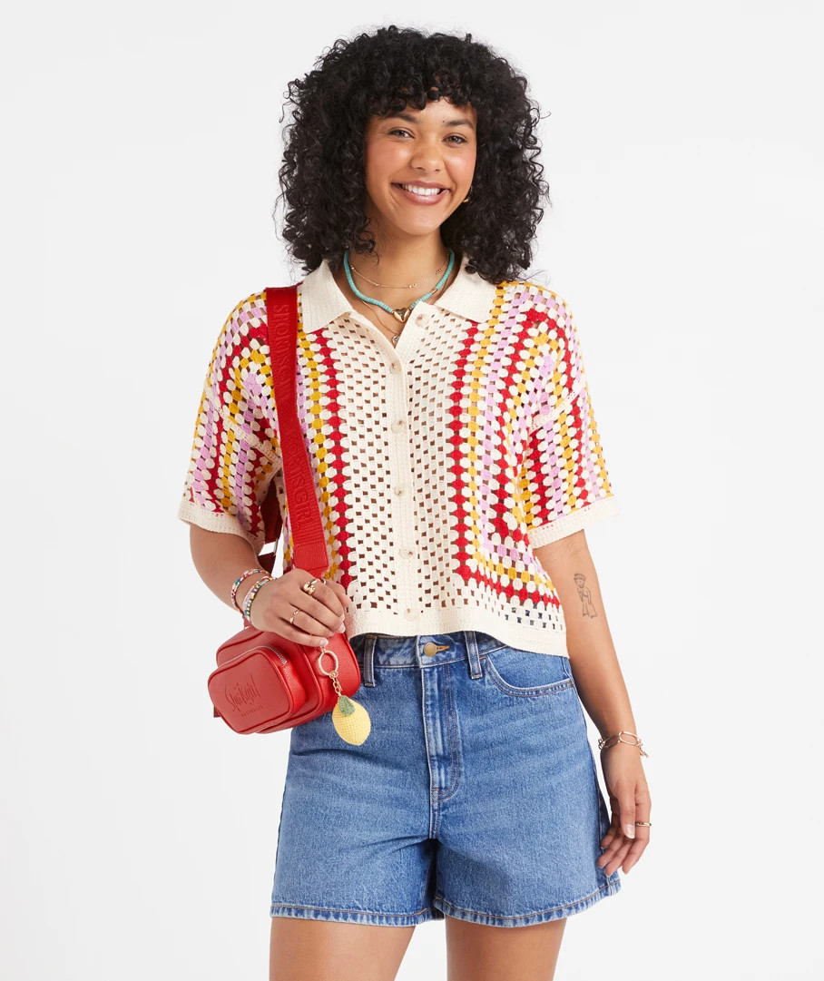 TYRA CROCHET KNIT CARDI | Sportsgirl